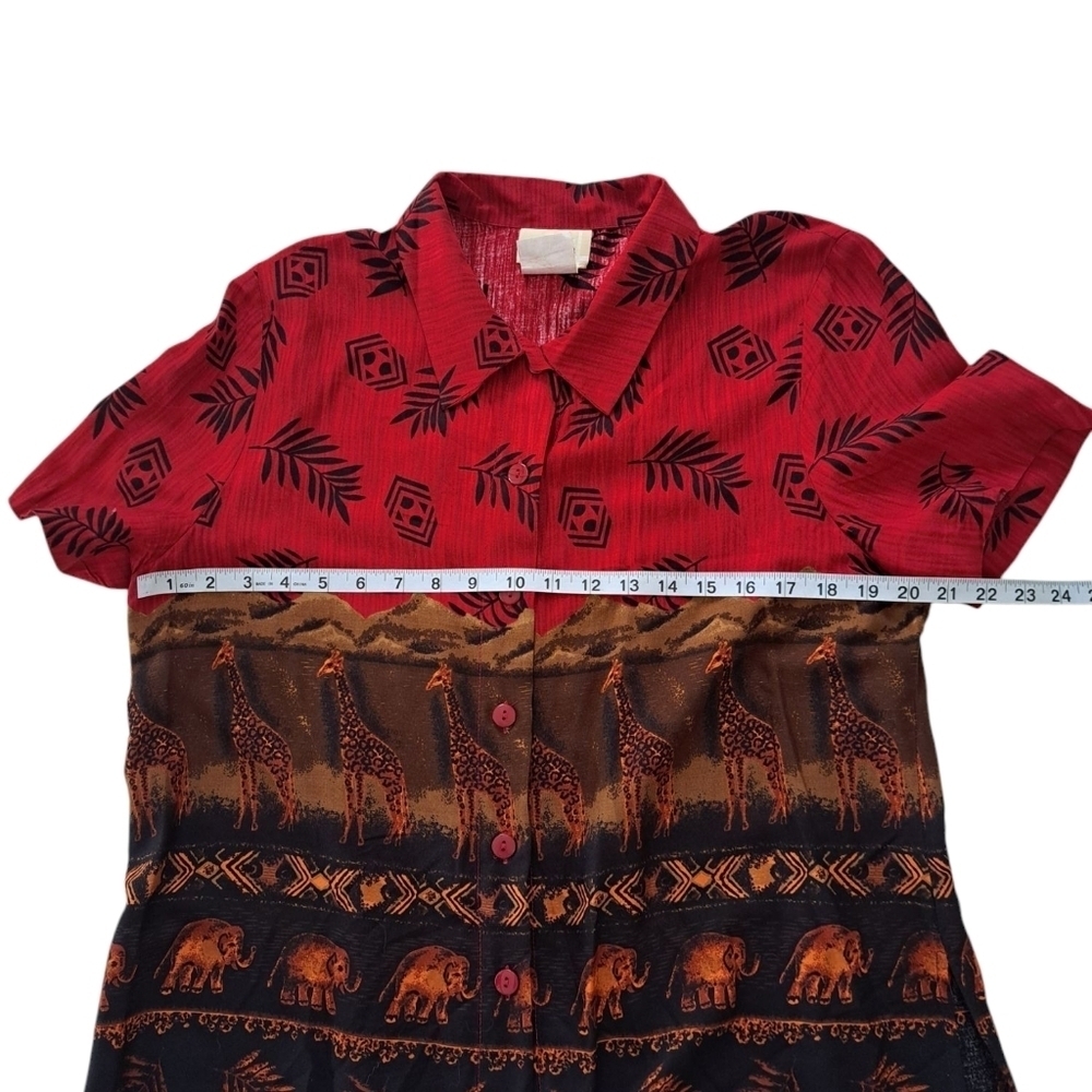 Tradition 2 Pc vintage safari print dress and short-sleeved shirt set Jungle Set - Picture 13 of 16